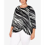 Plus Size Zebra Twist Top
