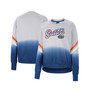 Women's Gray Florida Gators Cue Cards Dip-Dye Raglan Pullover Sweatshirt