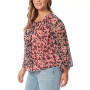 Trendy Plus Size Leslie Floral-Print Tie-Neck Blouse
