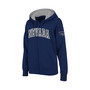 Women's Navy Nevada Wolf Pack Arched Name Full-Zip Hoodie