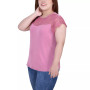 Plus Size Crepe Knit Top with Lace Flanged Sleeve