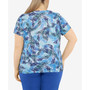Plus Size Printed Essentials V Notch Neck Short Sleeve Top
