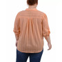 Plus Size 3/4 Roll Tab Sleeve Cotton Blouse