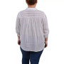 Plus Size 3/4 Roll Tab Sleeve Cotton Blouse