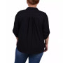 Plus Size 3/4 Roll Tab Sleeve Cotton Blouse