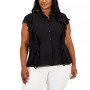 Plus Size Ruffle-Front Flutter-Sleeve Top