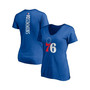 Women's Branded Ben Simmons Royal Philadelphia 76ers Playmaker Logo Name and Number V-Neck T-shirt