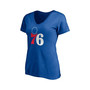Women's Branded Ben Simmons Royal Philadelphia 76ers Playmaker Logo Name and Number V-Neck T-shirt