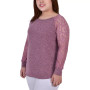Plus Size Long Lace Sleeve Top
