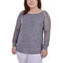 Plus Size Long Lace Sleeve Top