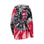 Women's Red Wisconsin Badgers Slow Ride Spiral Tie-Dye Oversized Pullover Hoodie