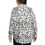 Plus Size Printed Crepe Popover Long Sleeve Blouse
