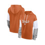 Women's Branded Texas Orange Texas Longhorns Play It Safe Colorblock Pullover Hoodie