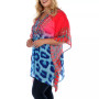 Plus Size Criss-Cross Neckline Animal Print Caftan Top