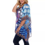 Plus Size Criss-Cross Neckline Animal Print Caftan Top