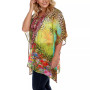 Plus Size Criss-Cross Neckline Animal Print Caftan Top