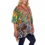 Plus Size Criss-Cross Neckline Animal Print Caftan Top