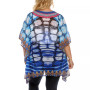 Plus Size Criss-Cross Neckline Animal Print Caftan Top