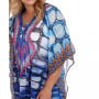 Plus Size Criss-Cross Neckline Animal Print Caftan Top