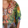 Plus Size Criss-Cross Neckline Animal Print Caftan Top