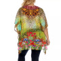 Plus Size Criss-Cross Neckline Animal Print Caftan Top