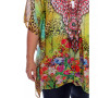 Plus Size Criss-Cross Neckline Animal Print Caftan Top