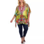Plus Size Criss-Cross Neckline Animal Print Caftan Top
