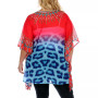 Plus Size Criss-Cross Neckline Animal Print Caftan Top