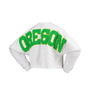 Women's White Oregon Ducks Laurels Crop Long Sleeve T-shirt