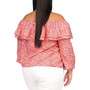 Plus Size Zebra-Print Ruffled Peasant Top