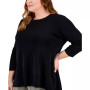 Plus Size High-Low 3/4-Sleeve Top