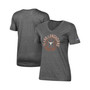 Women's Heathered Charcoal Texas Longhorns Basketball V-Neck T-shirt