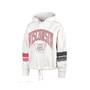 Women's Cream Wisconsin Badgers Harper Adjustable Cropped Pullover Hoodie
