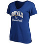 Women's Royal Kansas City Royals Victory Script V-Neck T-shirt
