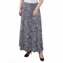 Plus Size Maxi A-Line Skirt with Front Faux Belt