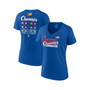 Women's Branded Royal Kansas Jayhawks 2022 NCAA Men's Basketball National Champions Poster Schedule V-Neck T-shirt