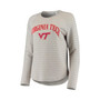 Women's Heathered Gray Virginia Tech Hokies Seaside Striped French Terry Raglan Pullover Sweatshirt