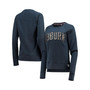 Women's Navy Auburn Tigers Dallas Animal Print Raglan Pullover Sweatshirt