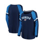 Women's Branded Gray and Navy Oklahoma City Thunder Iconic Flashy Long Sleeve T-shirt