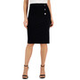 Women's Pull-On Button-Trim Compression Skirt
