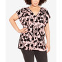 Plus Size Mixed Media Ruffle Top