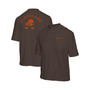 Women's Brown Cleveland Browns Half-Sleeve Mock Neck T-shirt