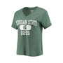Women's Heathered Green Michigan State Spartans Intramural Boyfriend Tri-Blend V-Neck T-shirt