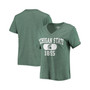 Women's Heathered Green Michigan State Spartans Intramural Boyfriend Tri-Blend V-Neck T-shirt