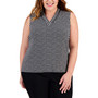 Plus Size Pleated V-Neck Sleeveless Top