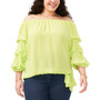 Plus Size Bubble-Sleeve Off-The-Shoulder Top