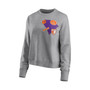 Women's Heathered Gray Clemson Tigers Patches Pullover Sweatshirt