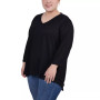 Plus Size 3/4 Sleeve V-Neck Tunic