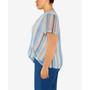 Plus Size Scenic Drive Striped Twist Hem Top with Necklace