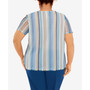 Plus Size Scenic Drive Striped Twist Hem Top with Necklace